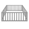 Full Size Wood Daybed Frame with Fence, Gray(OLD SKU:WF289662AAE)