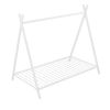 House Bed Tent Bed Frame Twin Size Metal Floor Play House Bed with Slat for Kids Girls Boys , No Box Spring Needed White