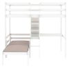 Convertible Loft Bed with L-Shape Desk, Twin Bunk Bed with Shelves and Ladder