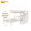 Twin over Full Loft Bed with Staircase,White