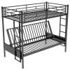 Twin over Full Metal Bunk Bed, Multi-Function,Black(OLD SKU:MF193079AAB)