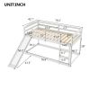 Twin over Twin Bunk Bed with Convertible Slide and Ladder , White(Old SKU:WF281725AAK)
