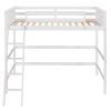 Solid Wood Twin Size Loft Bed with Ladder(White)(OLD SKU: WF191903AAK)