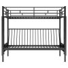Twin over Full Metal Bunk Bed, Multi-Function,Black(OLD SKU:MF193079AAB)