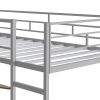 Twin Metal Loft Bed with 2 Shelves and one Desk ,Silver(Old SKU: MF281206AAN)