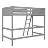 Solid Wood Twin Size Loft Bed with Ladder(Gray)(OLD SKU: WF191903AAE)