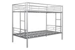 Metal Twin over Twin Bunk Bed/ Heavy-duty Sturdy Metal/ Noise Reduced Design/ Safety Guardrail/ 2 Side Ladders/ CPC Certified/ No Box Spring Needed