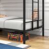 Bunk Bed Twin Over Twin Size Metal Bunk Bed with Ladder and Full-Length Guardrail, Metal Bunk Bed, Storage Space, No Box Spring Needed, Noise Free, Bl