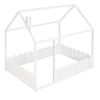 (Slats are not included) Full Size Wood Bed House Bed Frame with Fence, for Kids, Teens, Girls, Boys (White )(OLD SKU:WF281294AAK)
