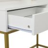 FCH Large Vanity Set with 10 LED Bulbs, Makeup Table with Cushioned Stool, 3 Storage Shelves 2 Drawers, Dressing Table Dresser Desk for Women, Girls,