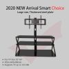 Leadzm TSG001 32-65" Corner Floor TV Stand with Swivel Bracket 3-Tier Tempered Glass Shelves