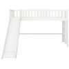 Twin Size Low Loft Bed with Ladder and Slide,White(OLD SKU:WF196418AAK)