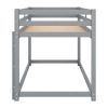 Twin over Twin Floor Bunk Bed with Ladder , Gray(Old SKU:WF281727AAE/WF286602AAE)