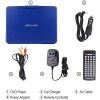 DBPOWER 11.5" Portable DVD Player, 5-Hour Built-in Rechargeable Battery, with 9" Swivel Screen, Support CD/DVD/SD Card/USB, with Remote control, 1.8M