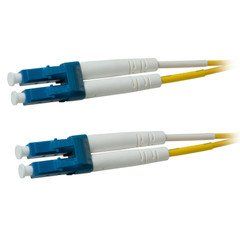 Plenum LC OS2 Duplex Fiber Optic Patch Cord, OFNP, Singlemode 9/125, Yellow Jacket, Blue Connector, 5 meter (16.5 ft)