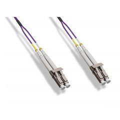 LC/UPC OM4 Duplex 2.0mm Fiber Optic Patch Cord, OFNR, Multimode 50/125 10Gbit, Violet Jacket, 1 meter (3.3 foot)