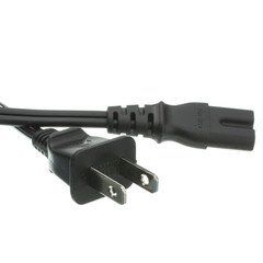 Notebook/Laptop Power Cord, NEMA 1-15P to C7, Non-Polarized, 6 ft