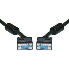 SVGA Cable with Ferrites, Black, HD15 Male, Coaxial Construction, Double Shielded, 75 foot