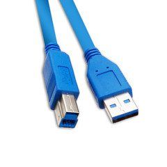 USB 3.0 Printer / Device Cable, Blue, Type A Male to Type B Male, 6 foot