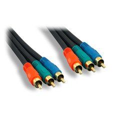 High Quality Component Video Cable, 3 RCA Male (RGB), Gold-plated Connectors, 12 foot