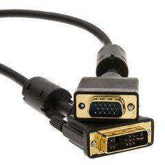 DVI-A to VGA Cable (Analog), Black, DVI-A Male to HD15 Male, 5 meter (16.5 foot)