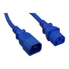 Computer / Monitor Power Extension Cord, Blue, C13 to C14, 10 Amp, 3 foot