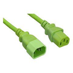 Computer / Monitor Power Extension Cord, Green, C13 to C14, 10 Amp, 4 foot