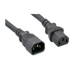 Computer / Monitor Power Extension Cord, Black, C13 to C14, 14AWG,15 Amp, 8 foot