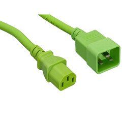 Server Power Extension Cord, Green, C20 to C13, 14AWG/3C, 15 Amp, 4 foot