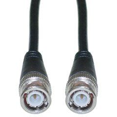 BNC RG58/AU Coaxial Cable, 50 Ohm, Black, BNC Male, Copper Stranded Center Conductor, 45% Braid, 25 foot