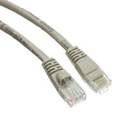 Cat5e Gray Copper Ethernet Patch Cable, Snagless/Molded Boot, POE Compliant, 35 foot