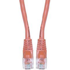 Cat5e Orange Copper Ethernet Crossover Cable, Snagless/Molded Boot, 3 foot