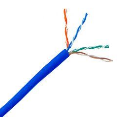 Plenum Cat6 Bulk Cable, Blue, Solid, UTP (Unshielded Twisted Pair), CMP, 23 AWG, Pullbox, UL listed, 1000 foot