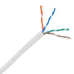 Cat5e White Copper Ethernet Cable, Stranded, UTP (Unshielded Twisted Pair), POE Compliant, Pullbox, 1000 foot
