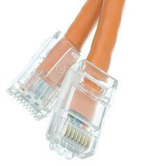 Cat5e Orange Copper Ethernet Patch Cable, Bootless, POE Compliant, 5 foot