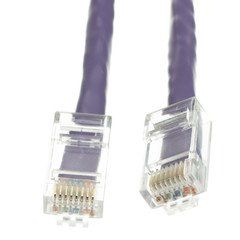 Cat5e Purple Copper Ethernet Patch Cable, Bootless, POE Compliant, 25 foot