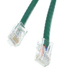 Cat5e Green Copper Ethernet Patch Cable, Bootless, POE Compliant, 14 foot