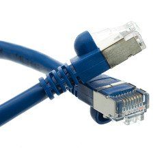 Shielded Cat5e Blue Copper Ethernet Cable, Snagless/Molded Boot, POE Compliant, 25 foot