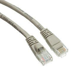 Cat6 Gray Copper Ethernet Patch Cable, Snagless/Molded Boot, POE Compliant, 25 foot