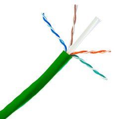 Bulk Cat6 Green Ethernet Cable, Stranded, UTP (Unshielded Twisted Pair), Pullbox, 1000 foot