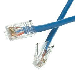 Cat6 Blue Copper Ethernet Patch Cable, Bootless, POE Compliant, 5 foot