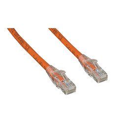 Cat6 Orange Copper Ethernet Patch Cable, Clear Finger Boot, POE Compliant, 20 feet