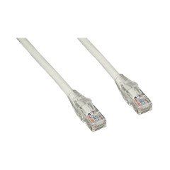 Cat6 White Copper Ethernet Patch Cable, Clear Finger Boot, POE Compliant, 14 feet