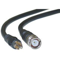 RG59U Coaxial BNC to RCA Video Cable, Black, BNC Male to RCA Male, 75 Ohm, 65% Braid, 12 foot