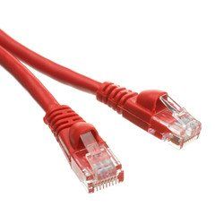 Cat6a Red Copper Ethernet Patch Cable, 10 Gigabit, Snagless/Molded Boot, POE Compliant, 500 MHz, 2 foot