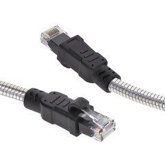 Armored Cat6a Copper Ethernet Cable, Anti-Rodent, 10 Gigabit, 24AWG, POE Compliant, 500MHz, 25 foot