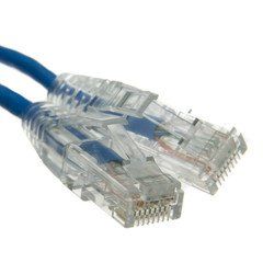 Slim Cat6a Blue Copper Ethernet Cable, 10 Gigabit, Snagless/Molded Boot, 500 MHz, 10 foot