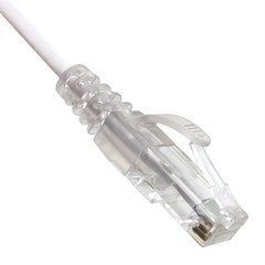 Slim Cat6a White Copper Ethernet Cable, 10 Gigabit, Snagless/Molded Boot, 500 MHz, 14 foot