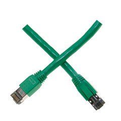 Cat8 Green S/FTP Ethernet Patch Cable, Molded Boot, 40Gbps - 2000MHz, 4-Pair 24AWG Copper, RJ45 Male, 35 foot