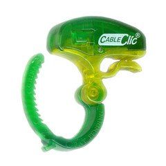 Pack of 20 - Micro Cable Clic, Reusable Ratcheting Adjustable Cable Management, 13/32 - 5/8 inches, Green